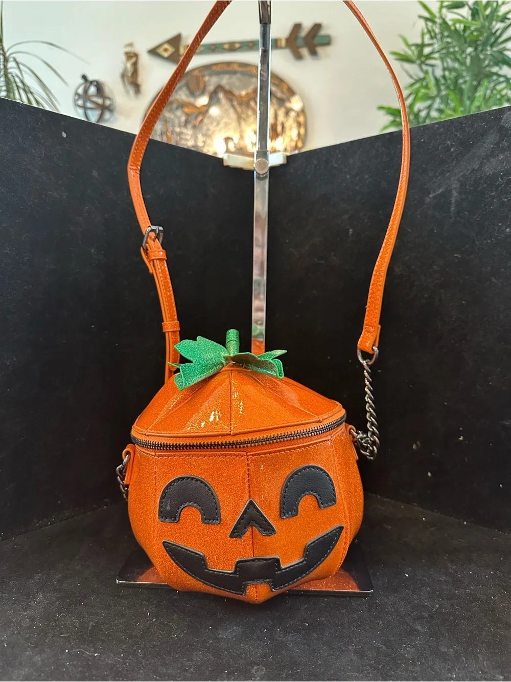 Fine by Me #335 Pumpkin Crossbody Bag - Orange Jack-O'-Lantern